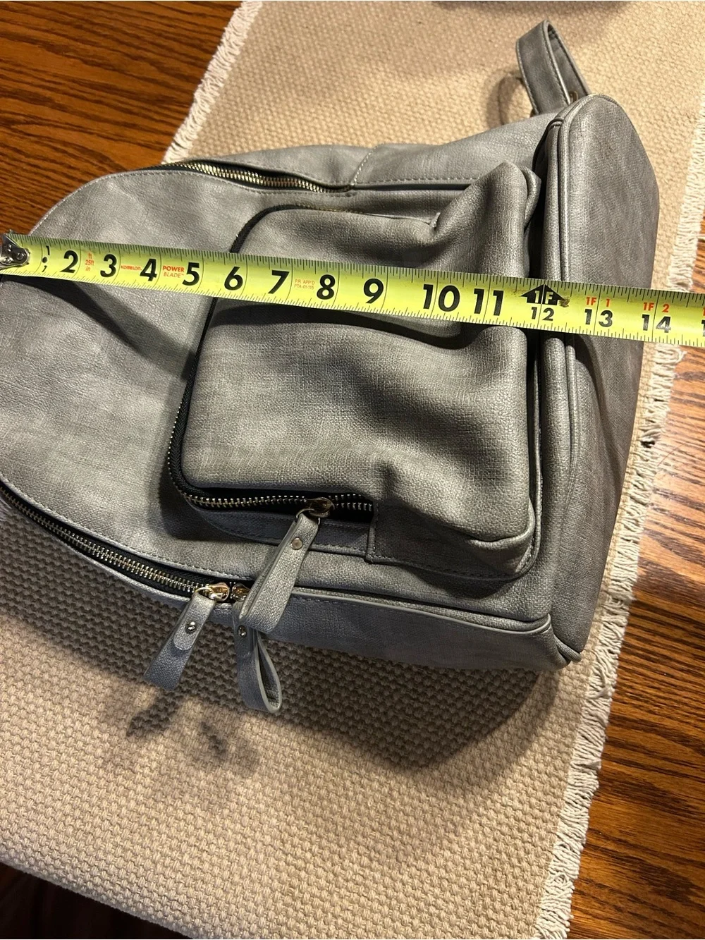MMS Stylish Gray faux leather Casual Backpack